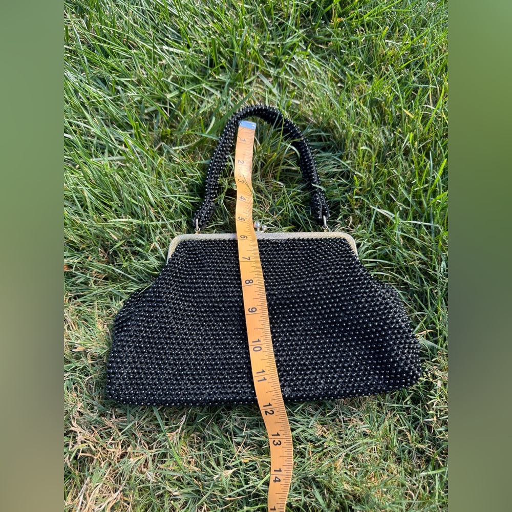 Late 40s-50s Black Beaded Handbag - Picture 4 of 7